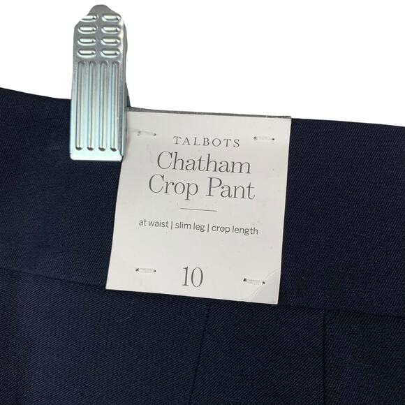 New Talbots Chatham Crop Pants Dark Navy Blue Stretch Women's 10 - Picture 7 of 10